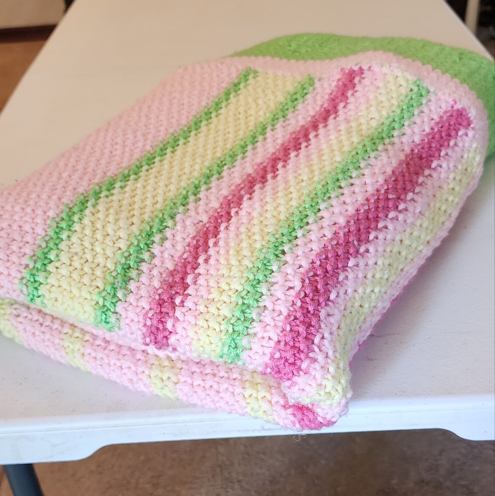 Hand knitted blanket
